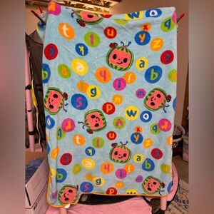 Playful Alphabet Baby Blanket with Ladybug Design